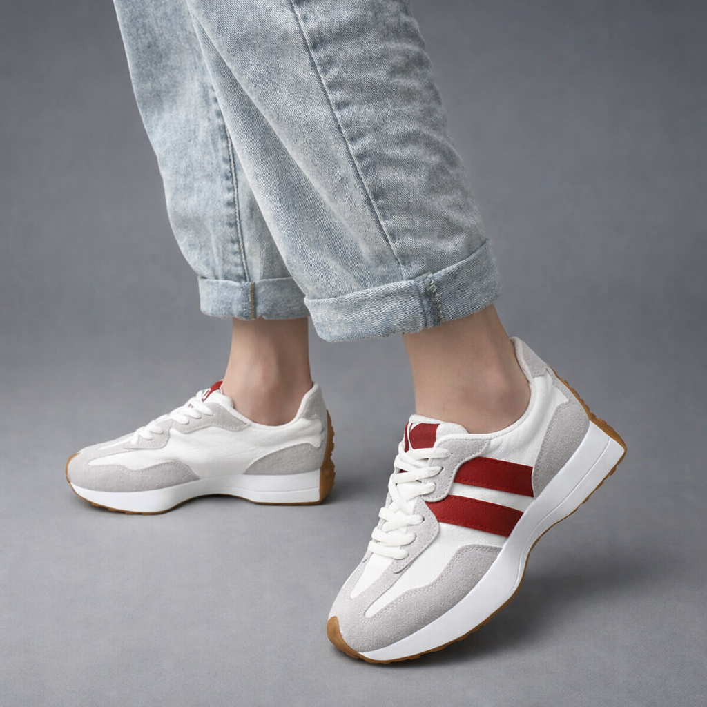 Zachte zool wandelschoenen met vetersluiting voor vrijetijdsbesteding