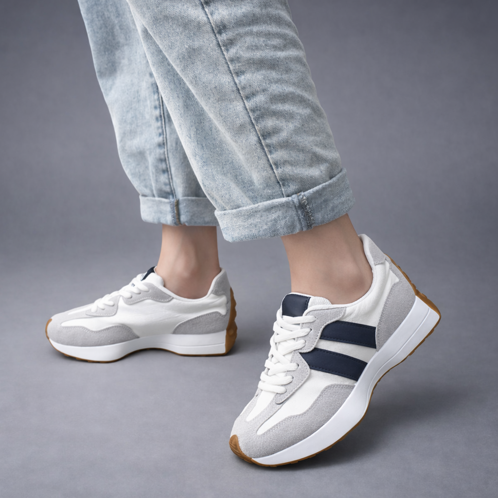 Zachte zool wandelschoenen met vetersluiting voor vrijetijdsbesteding