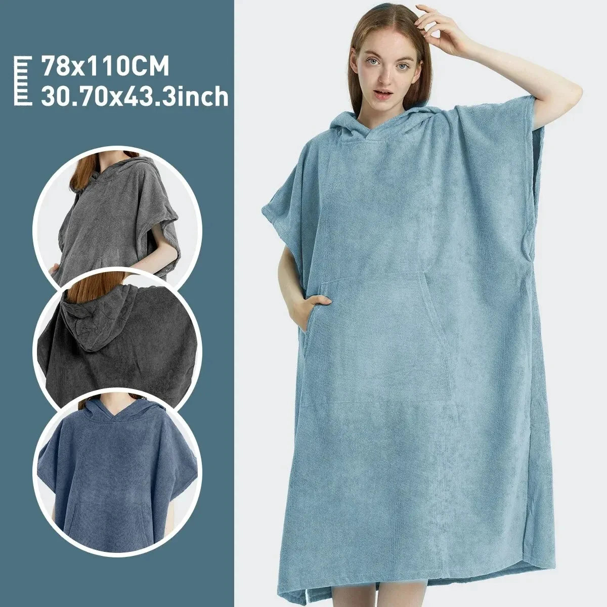 Sneldrogende Handdoekponcho | Navando
