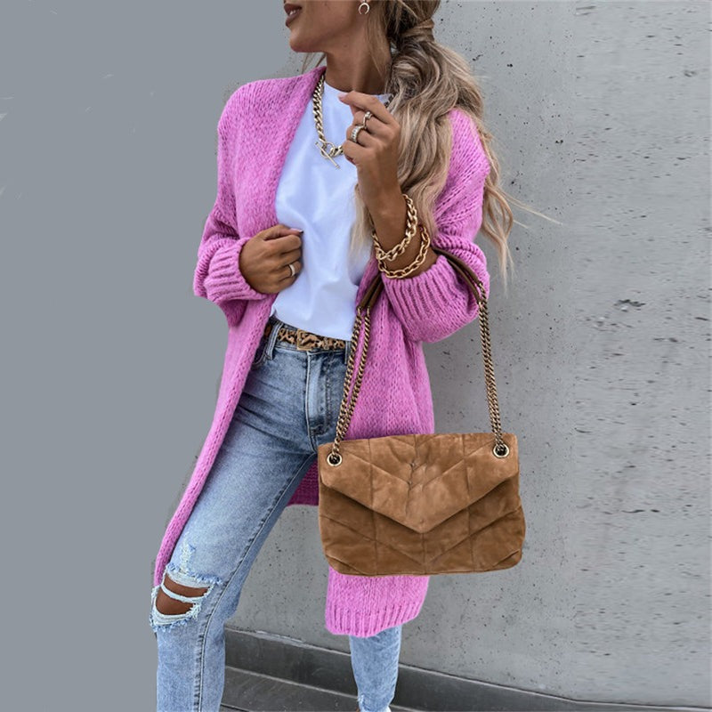 Elena - Comfortabel Lang Gebreid Vest met Zakken voor Dames