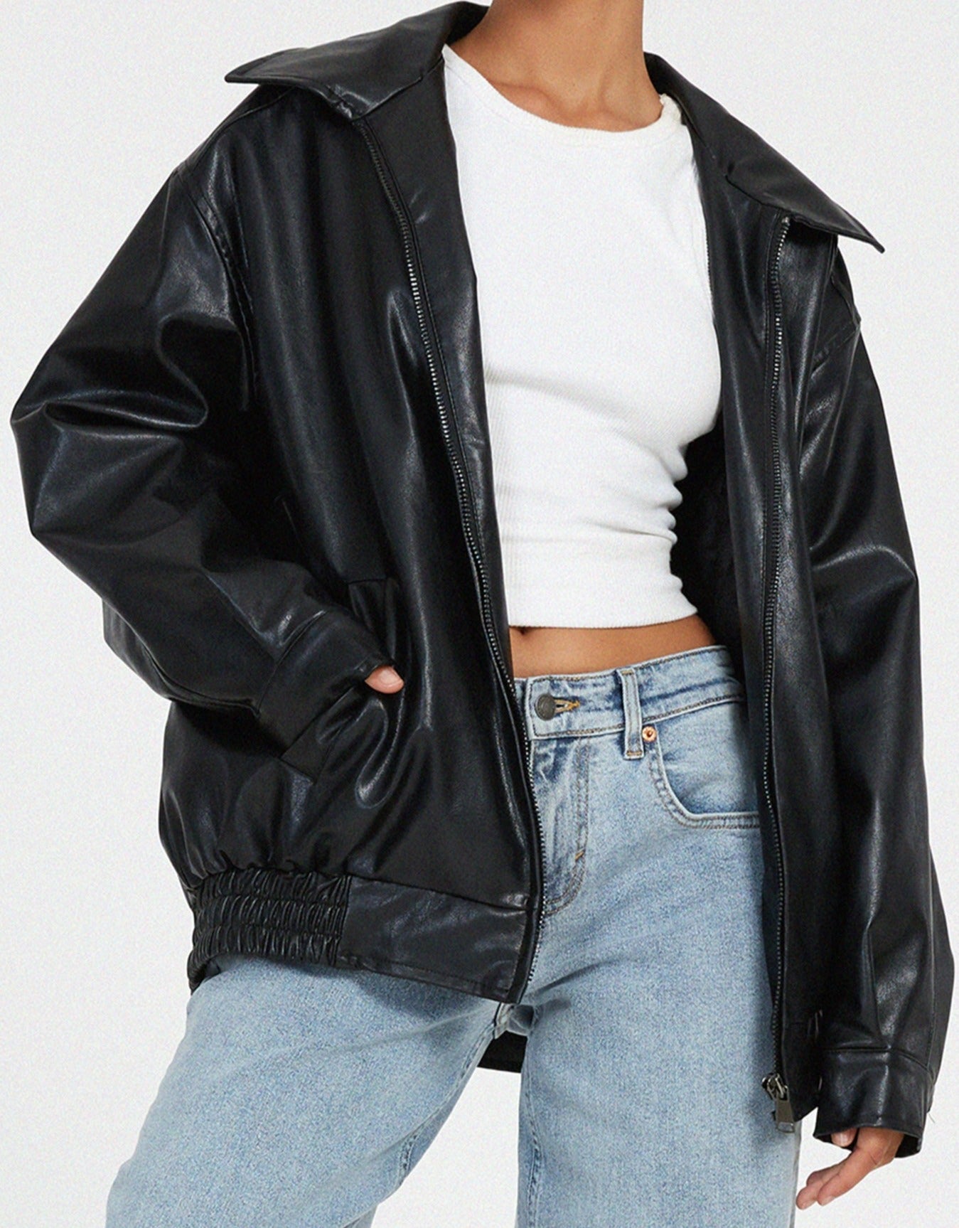 Jas_Imitatieleer_Leer_Oversized_Comfortabel_Zwart_Victoria_Mae