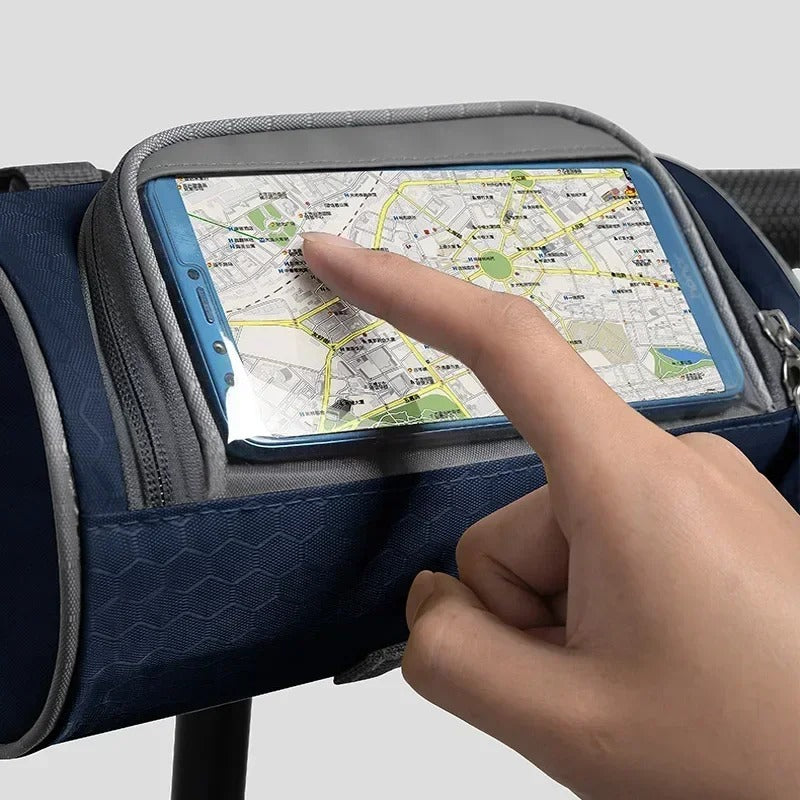 Sacoche de Vélo Étanche & Support Téléphone - Pour Guidon ou Porte-Bagages | Navando