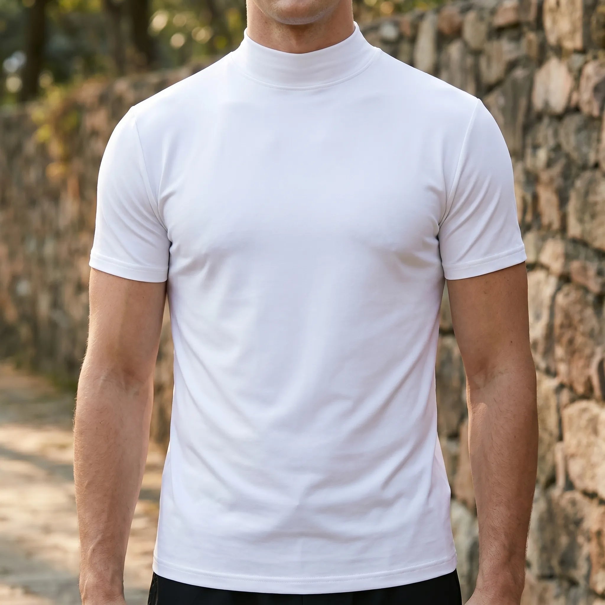 Sportief Shirt Met Opstaande Kraag | Navando