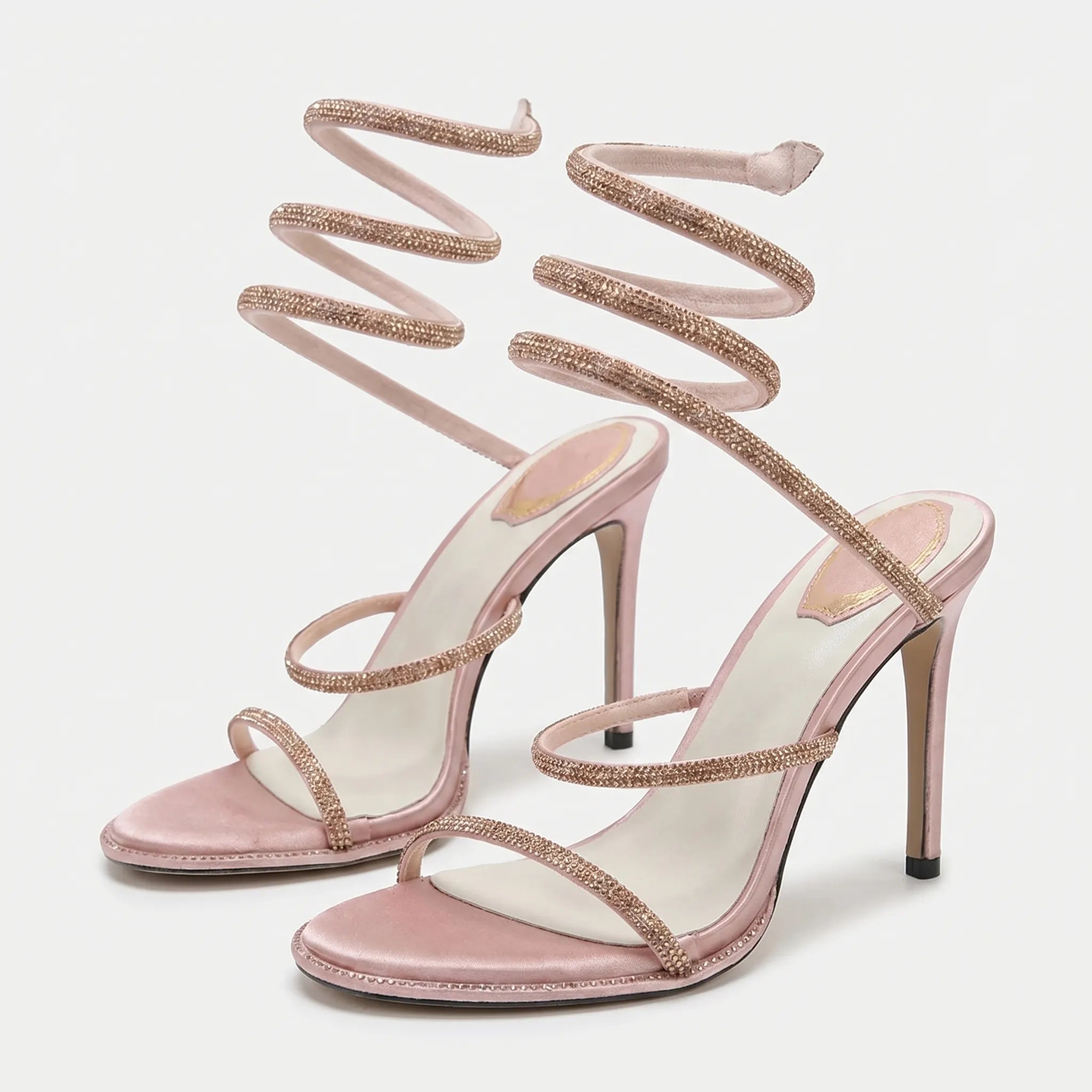 Stiletto Sandaal Met Spiraalvormige Enkelband | Navando