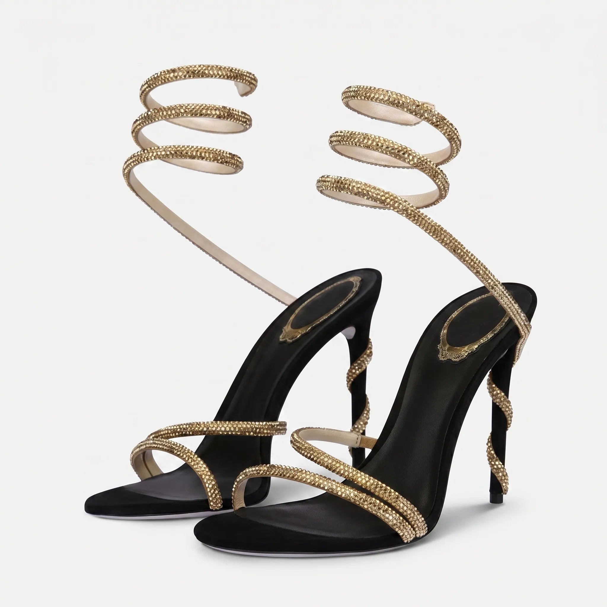 Stiletto Sandaal Met Spiraalvormige Enkelband | Navando