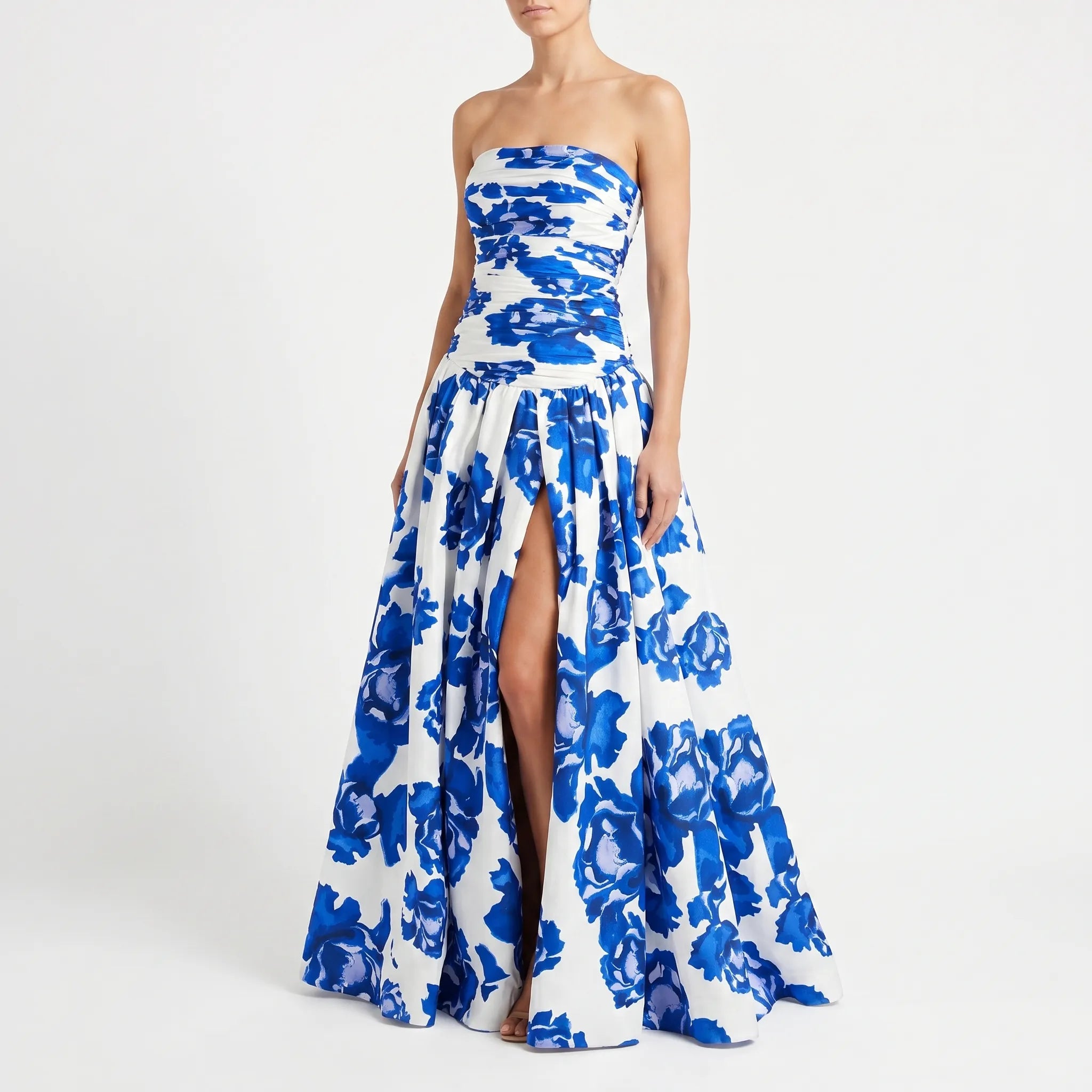 Strapless Maxi-Jurk Met Bloemenprint | Navando