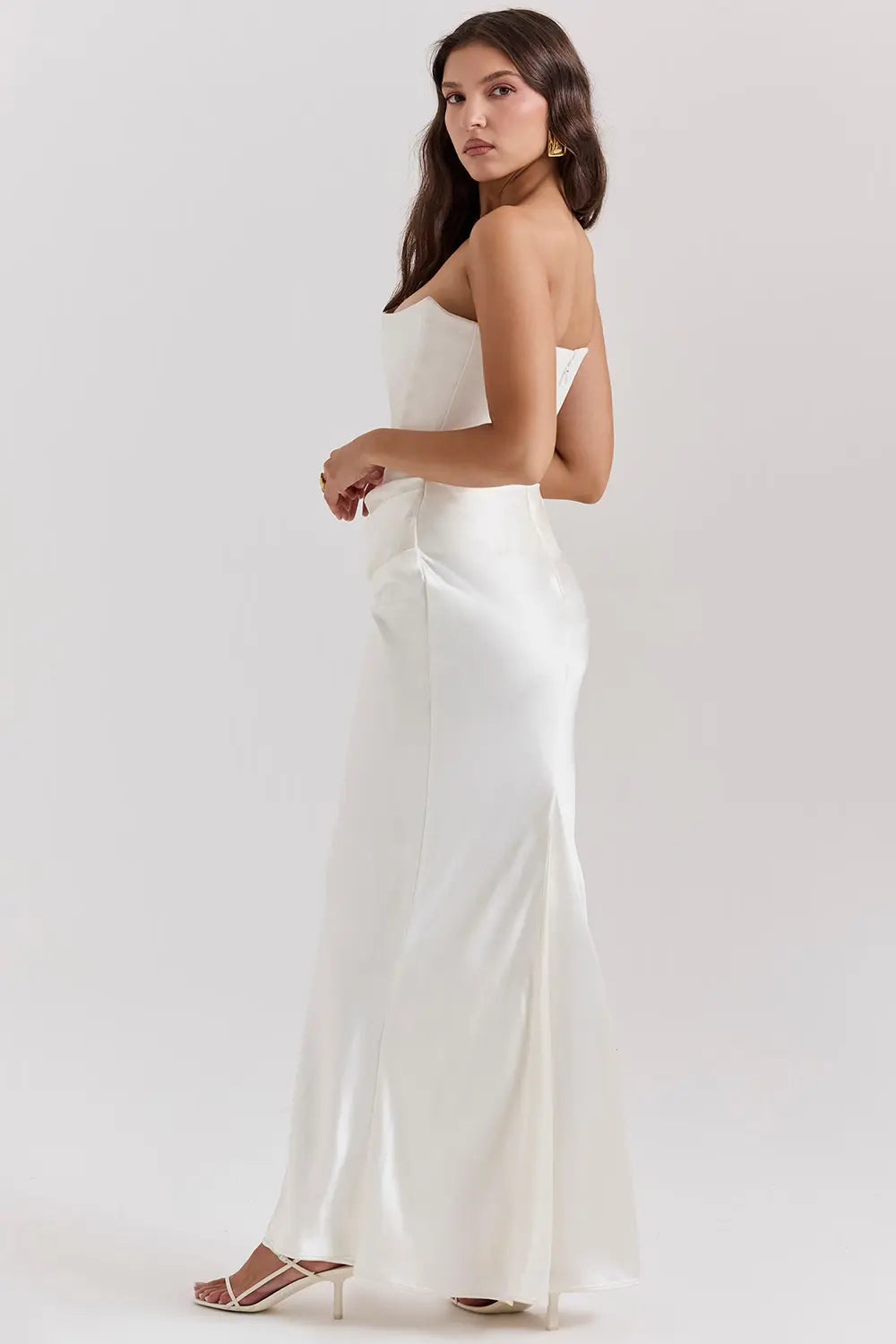 Strapless Maxi-Jurk Met Korset | Navando