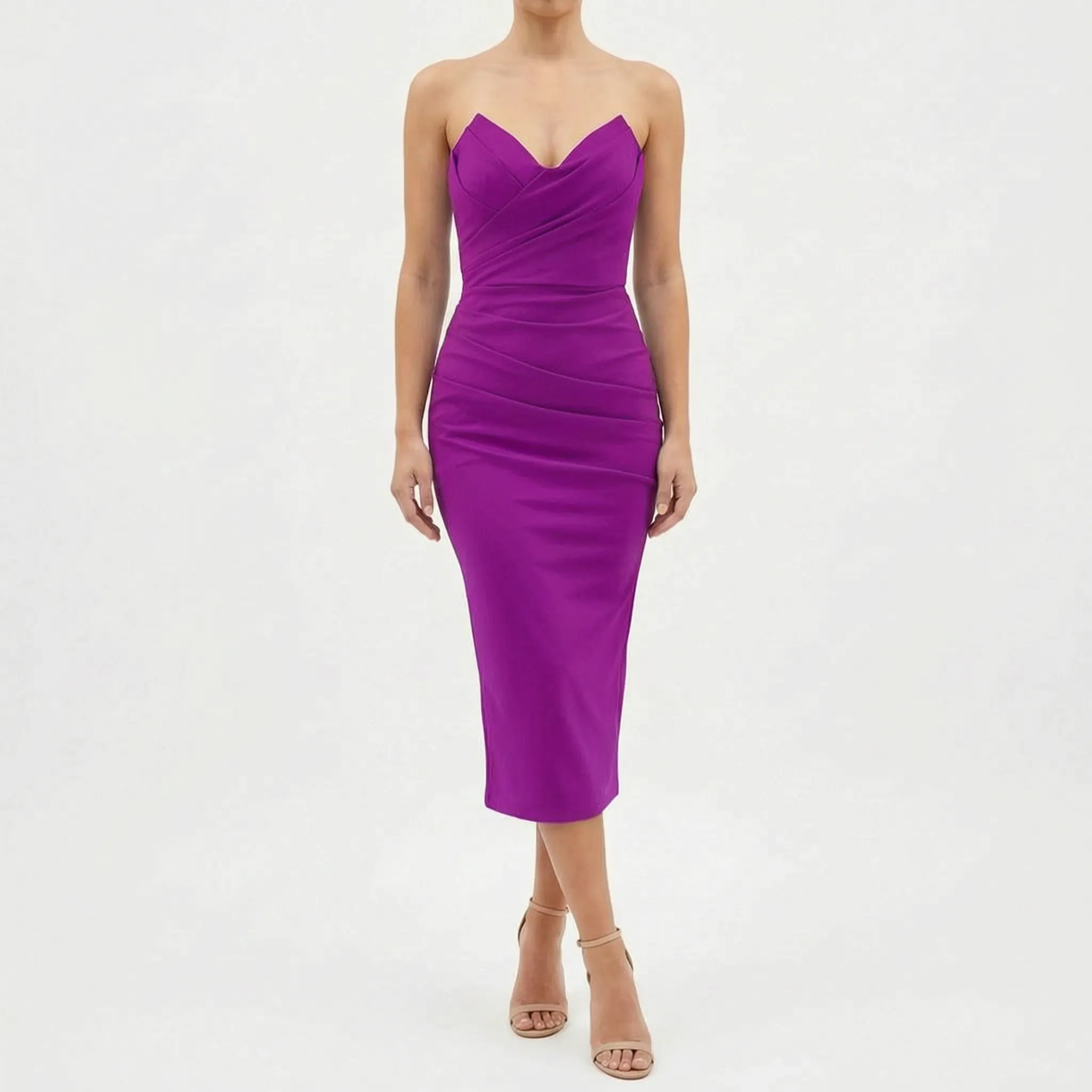 Strapless Midi-Jurk | Navando