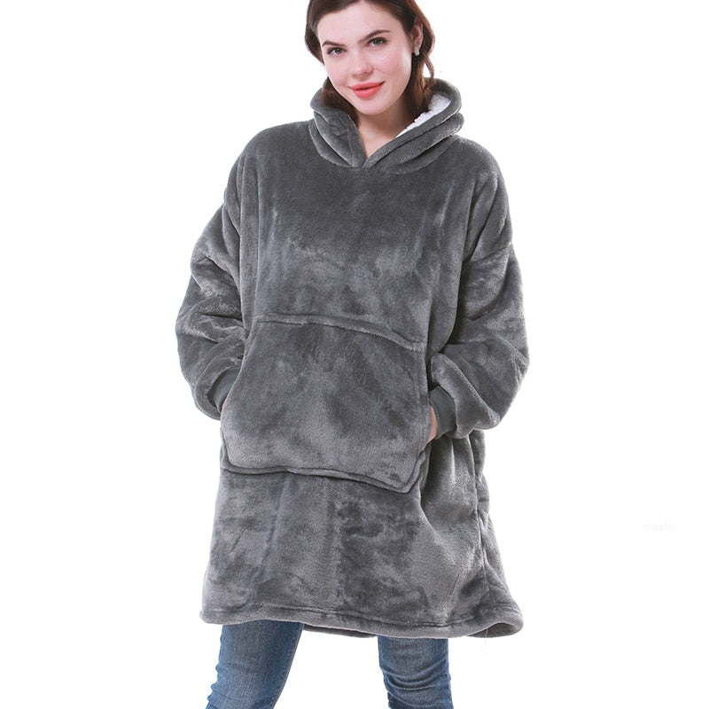 Sweaterdeken | Zacht flanelfleece met capuchon 0