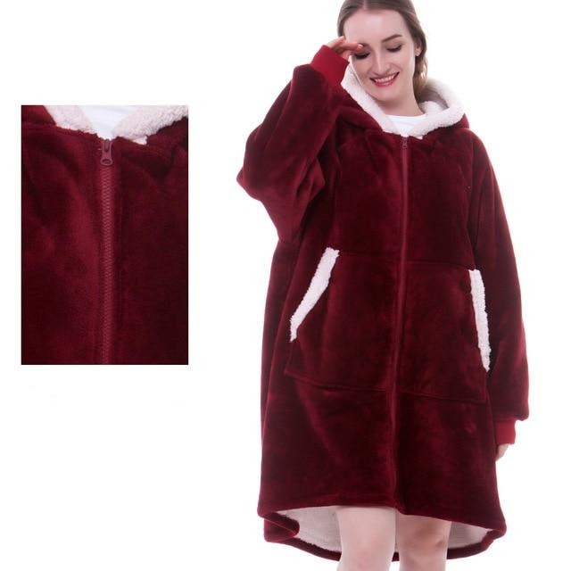 Sweaterdeken | Zacht flanelfleece met capuchon 15