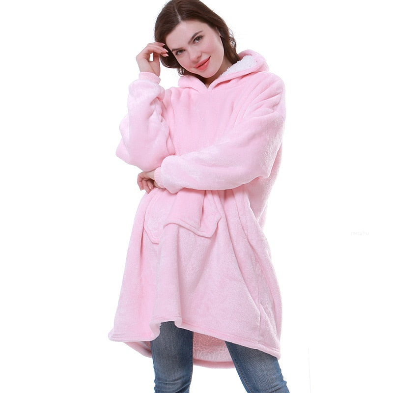 Sweaterdeken | Zacht flanelfleece met capuchon 16