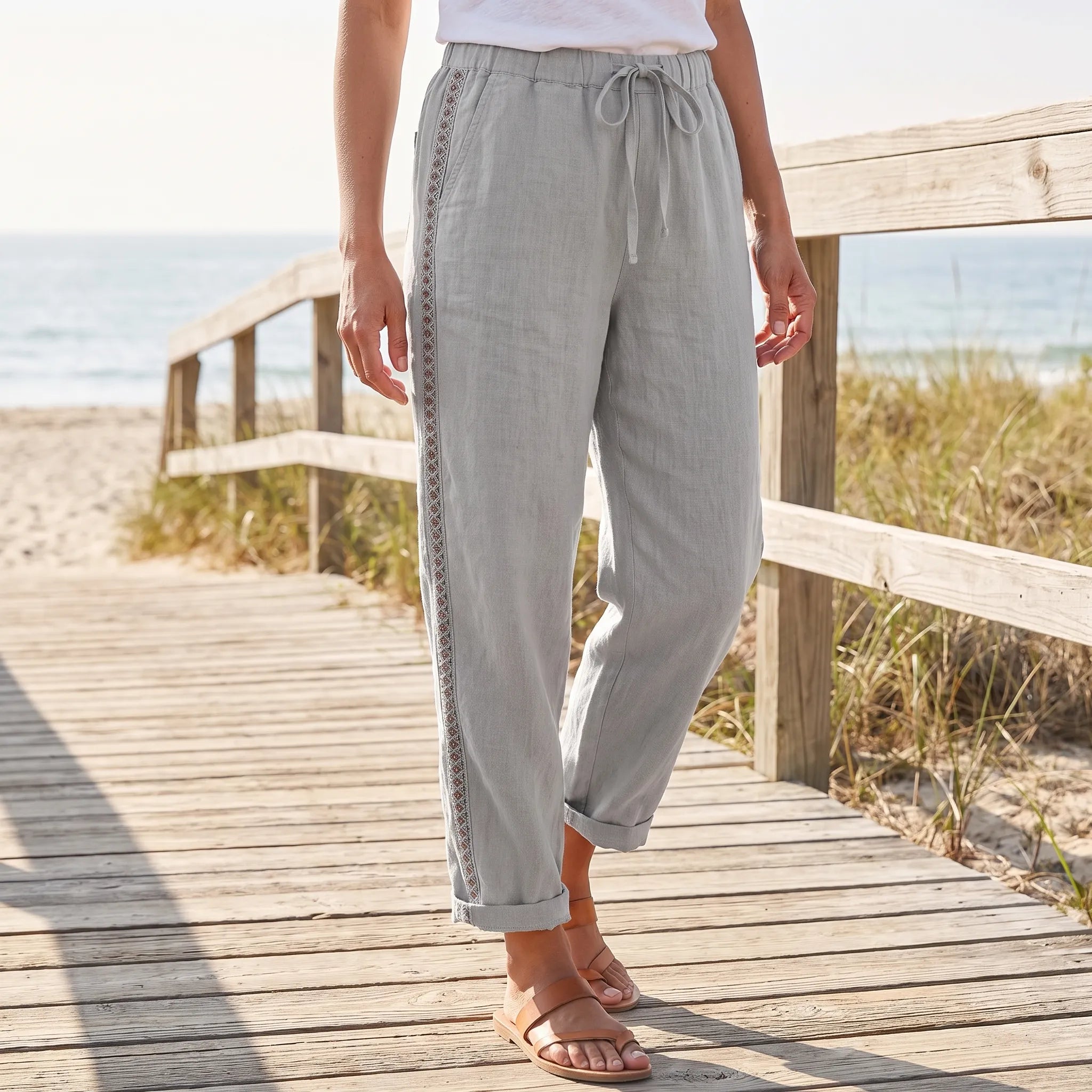 Taps Toelopende Casual Damesbroek | Navando