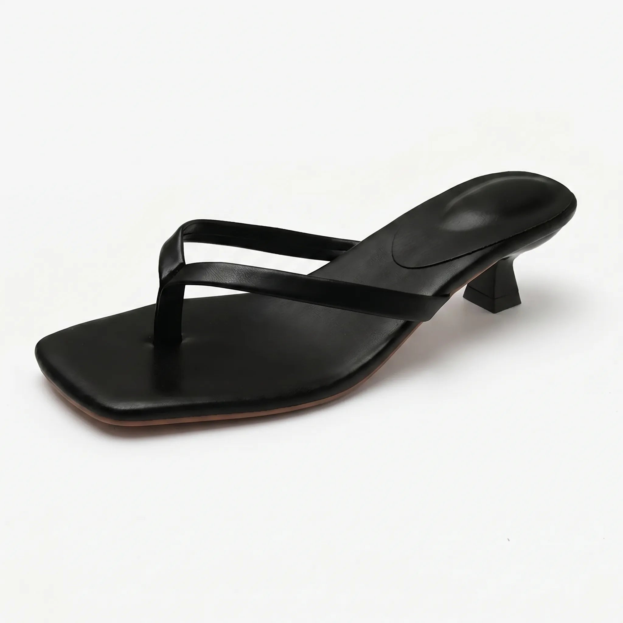 Teenslippers Met Lage Hak En Vierkante Neus | Navando