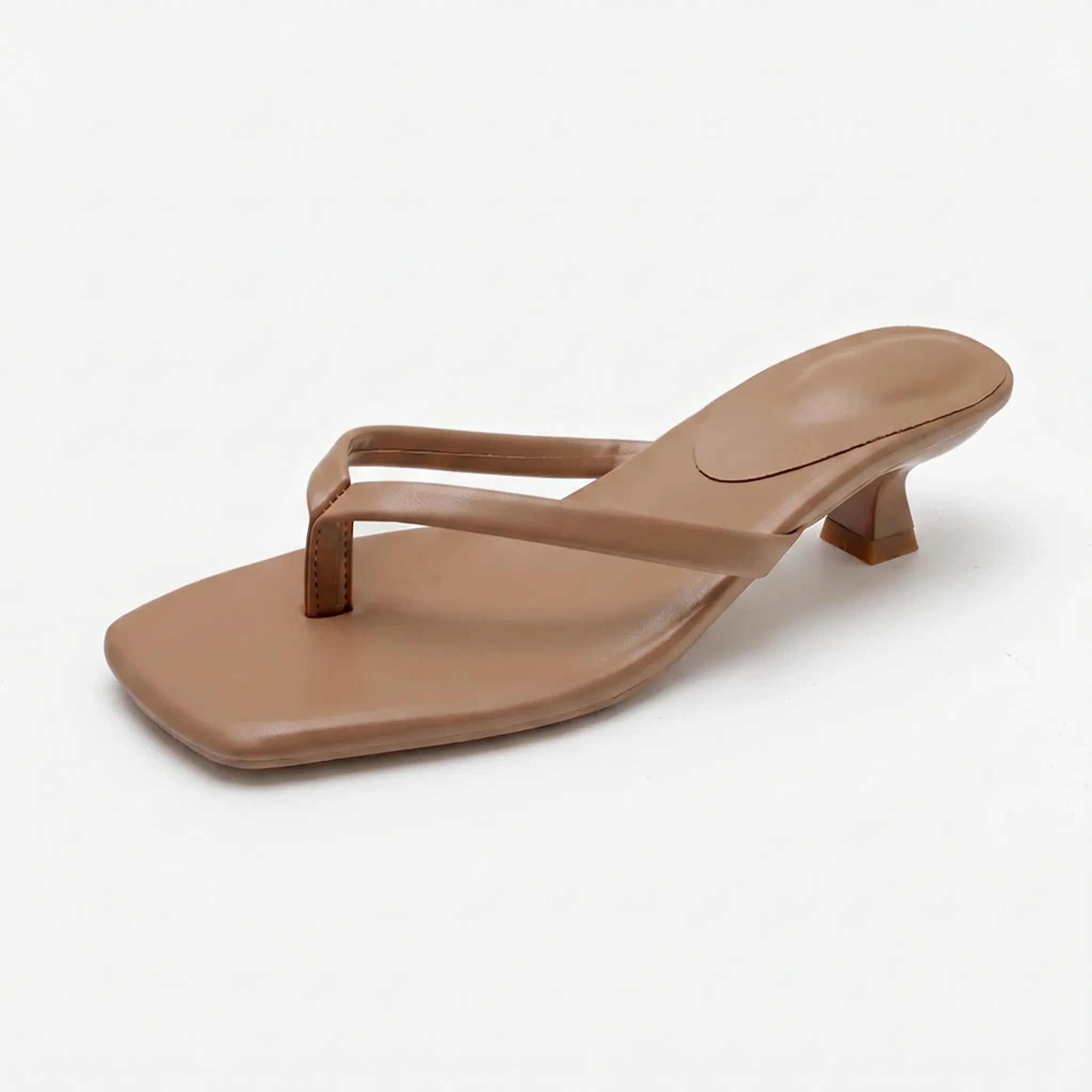 Teenslippers Met Lage Hak En Vierkante Neus | Navando