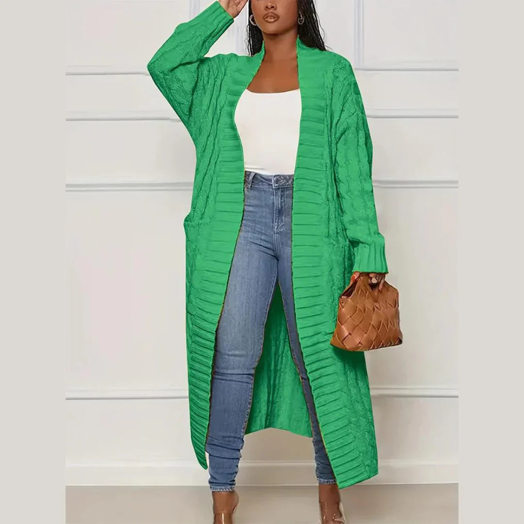 Lyla - Comfortabel Gebreid Lang Vest met Zakken voor Dames