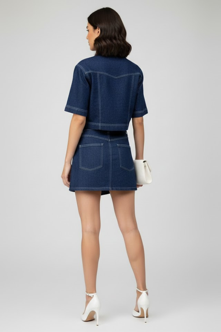 Tweedelige Set Dames Met Opvallende Stiksels | Navando