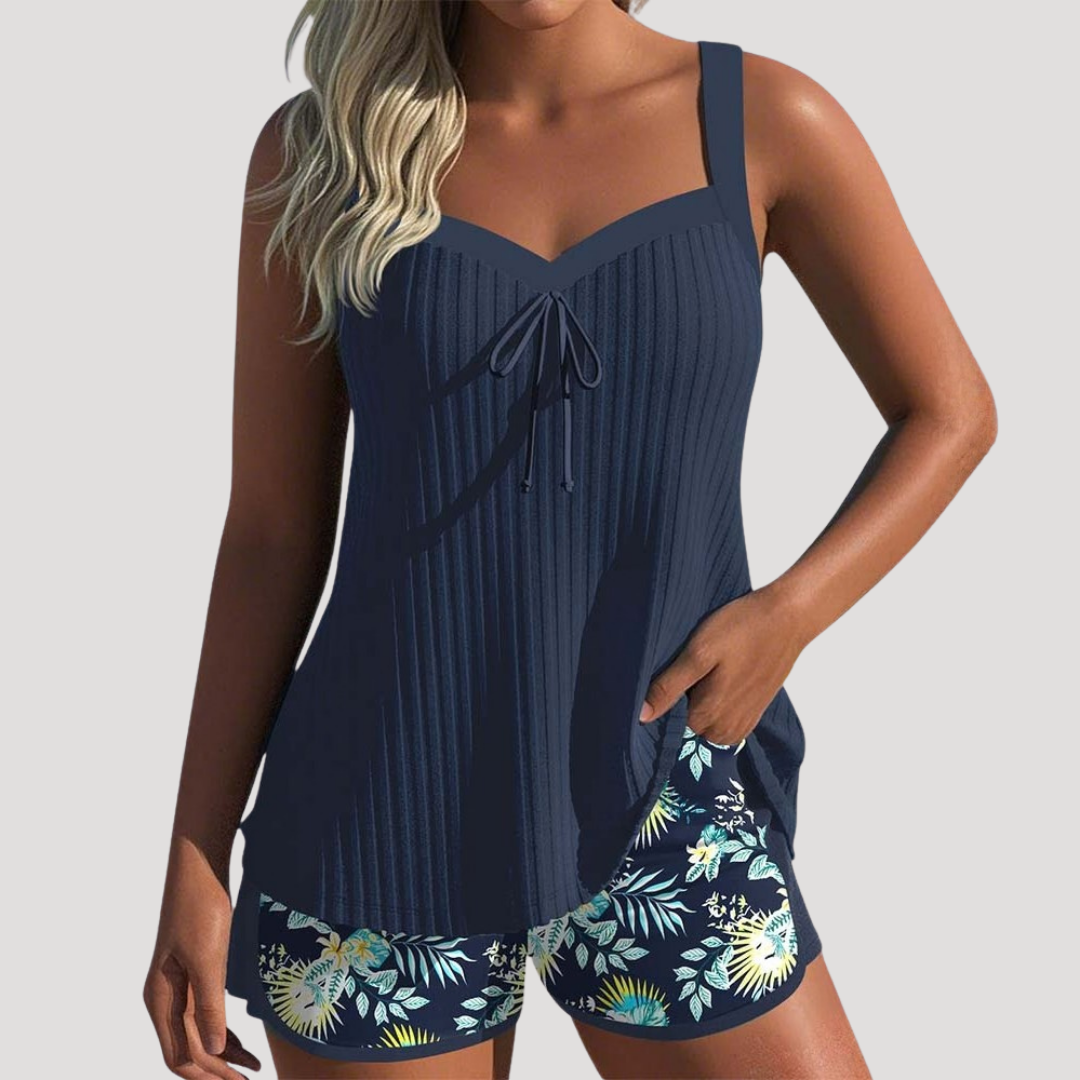 Tweedelige Tankini Met Geribbelde Textuur | Navando