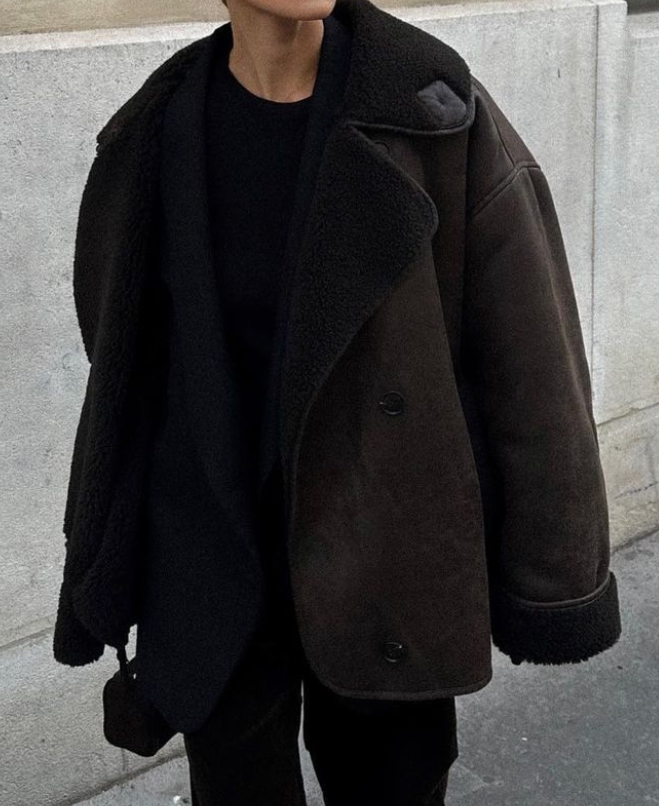 Lila - Vintage Vegan Leren Jas met Teddy Voering