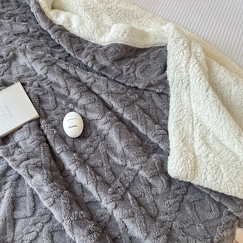 Valerie | Geometrisch Geweven Omkeerbare Fleece Plaid