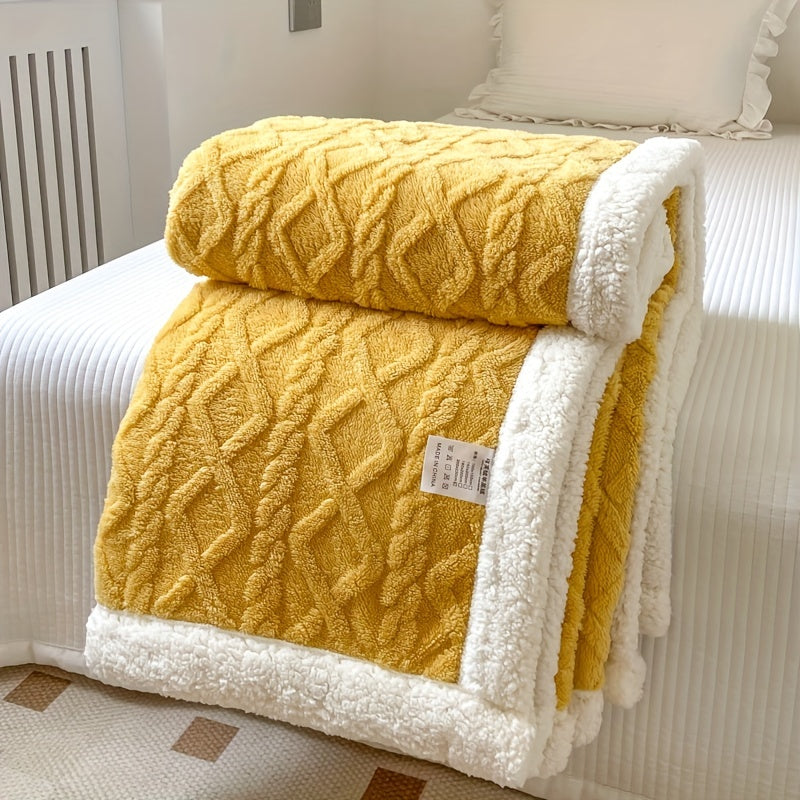 Valerie | Geometrisch Geweven Omkeerbare Fleece Plaid