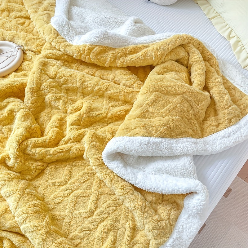 Valerie | Geometrisch Geweven Omkeerbare Fleece Plaid