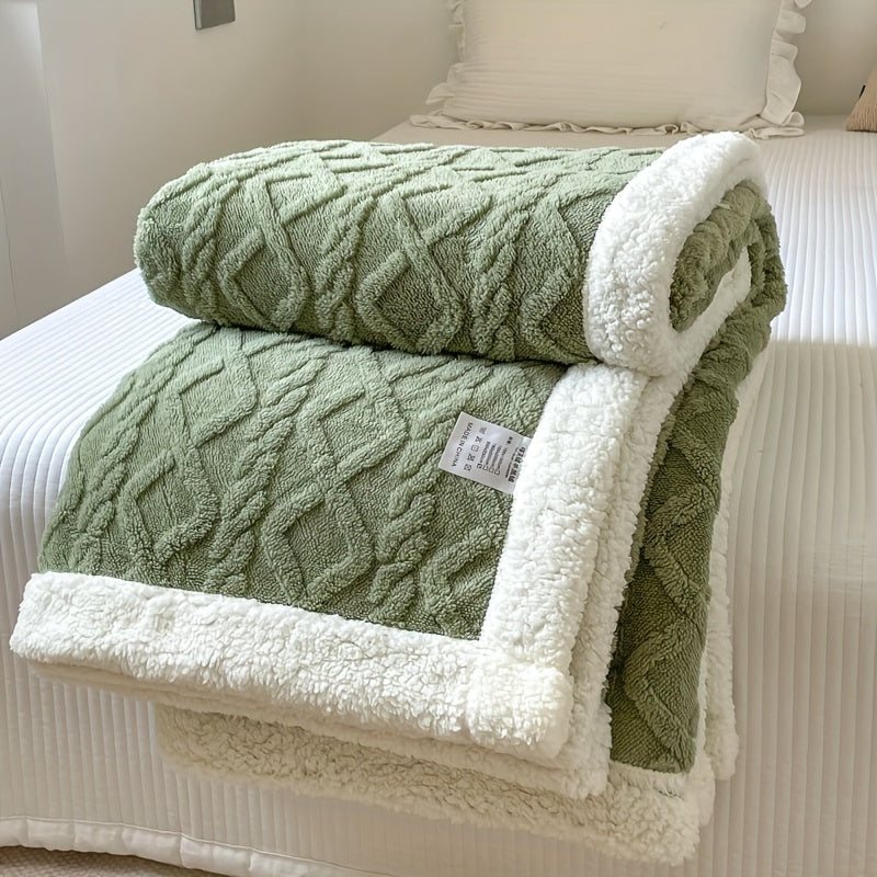 Valerie | Geometrisch Geweven Omkeerbare Fleece Plaid