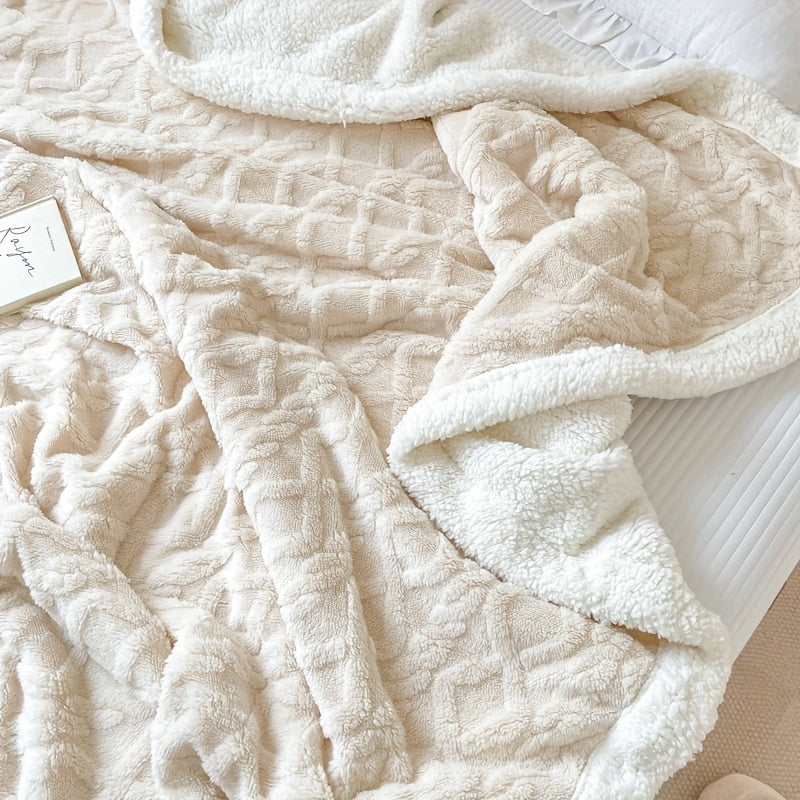 Valerie | Geometrisch Geweven Omkeerbare Fleece Plaid
