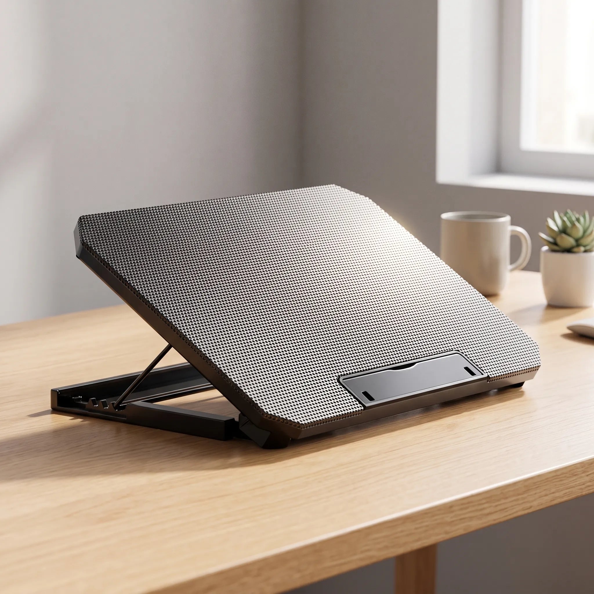 Verstelbare Laptopstandaard Met Dubbele Ventilator | Navando