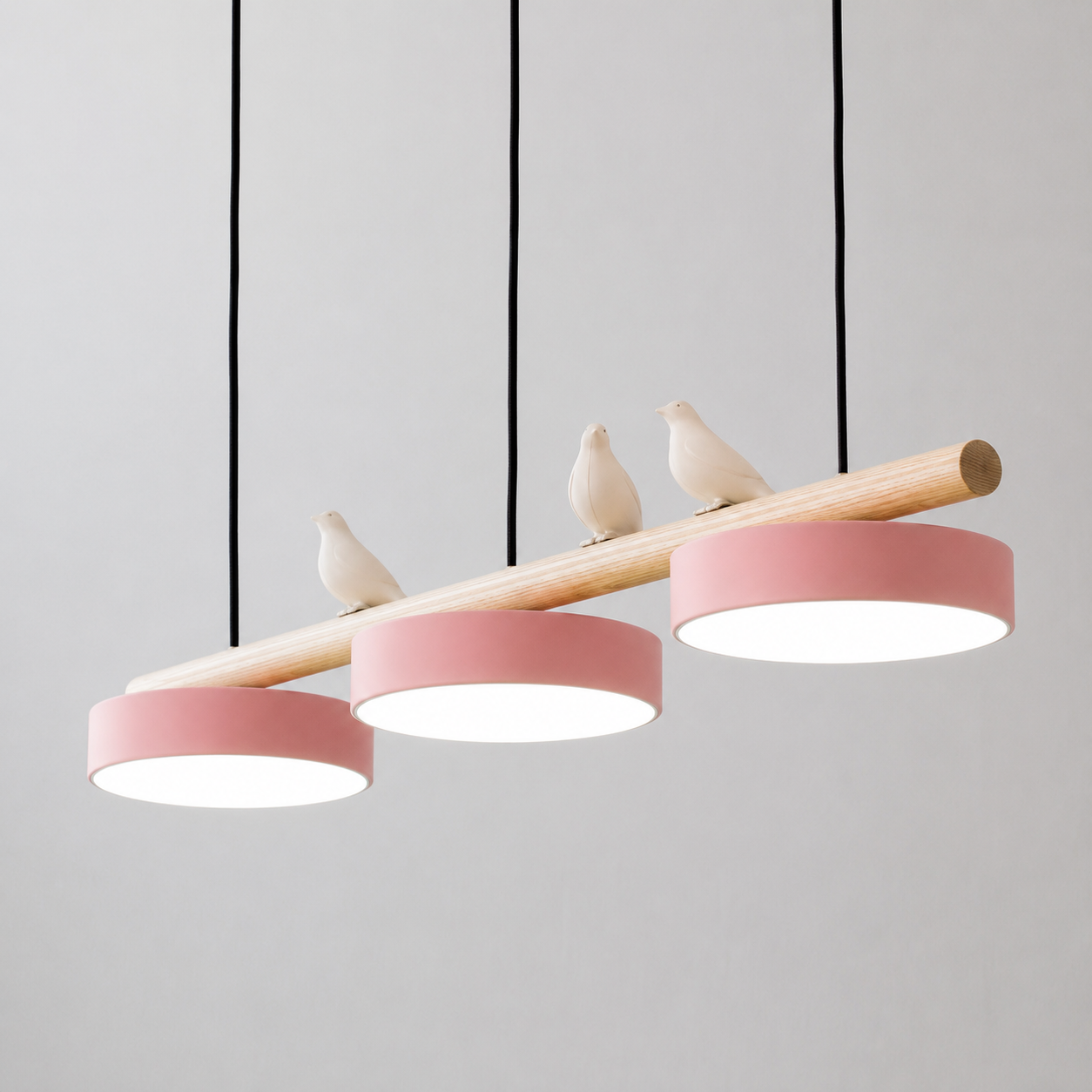 Verstelbare vogel hanglamp met LED-lichtbron Roze