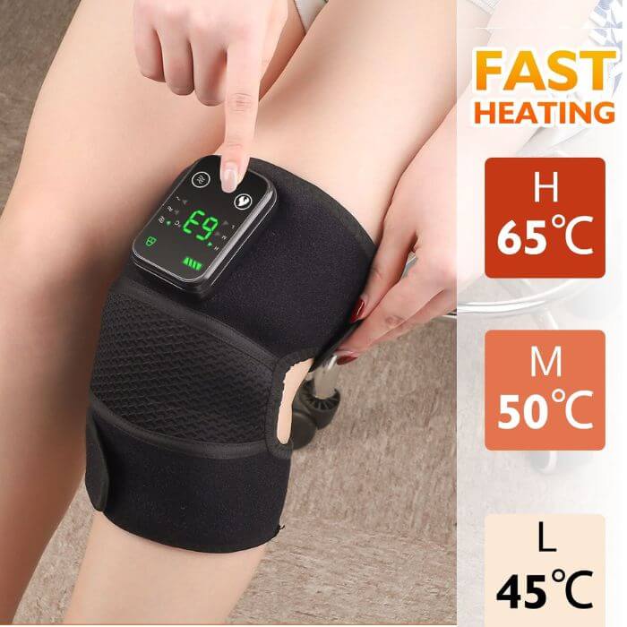 Verwarmde knie massager brace | Warmtetherapie met vibratiemassage 3