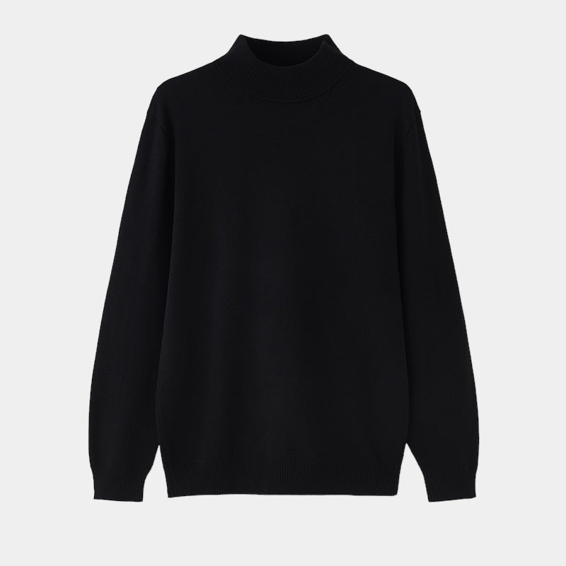 Wearoldmoney | Slim fit zwarte coltrui van katoenmix 1
