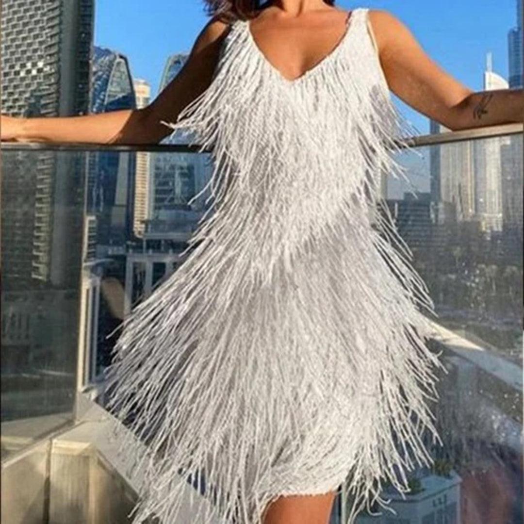 Ava Kleid - Salsa Kleid mit Quasten und Pailletten