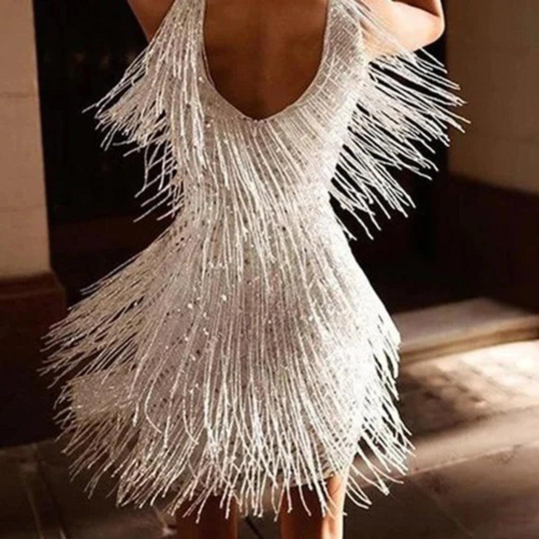 Ava Kleid - Salsa Kleid mit Quasten und Pailletten