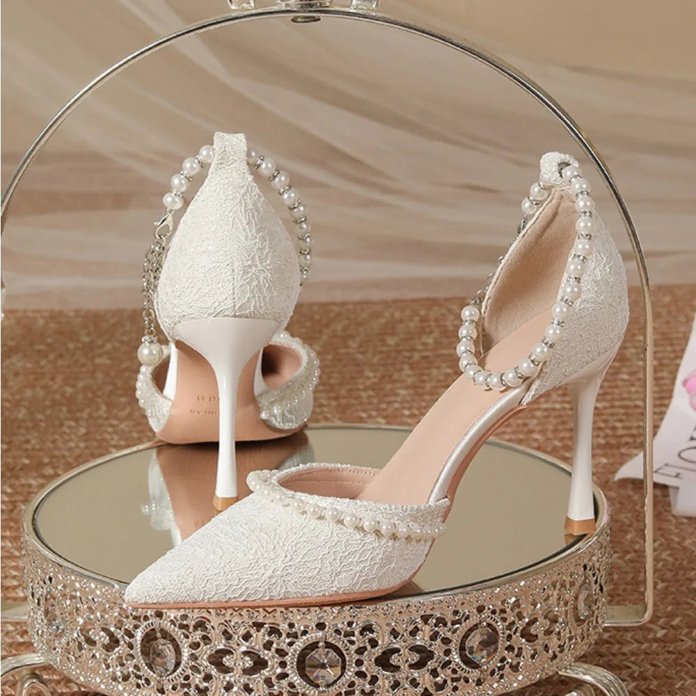 Witte Pumps Met Naaldhak | Navando