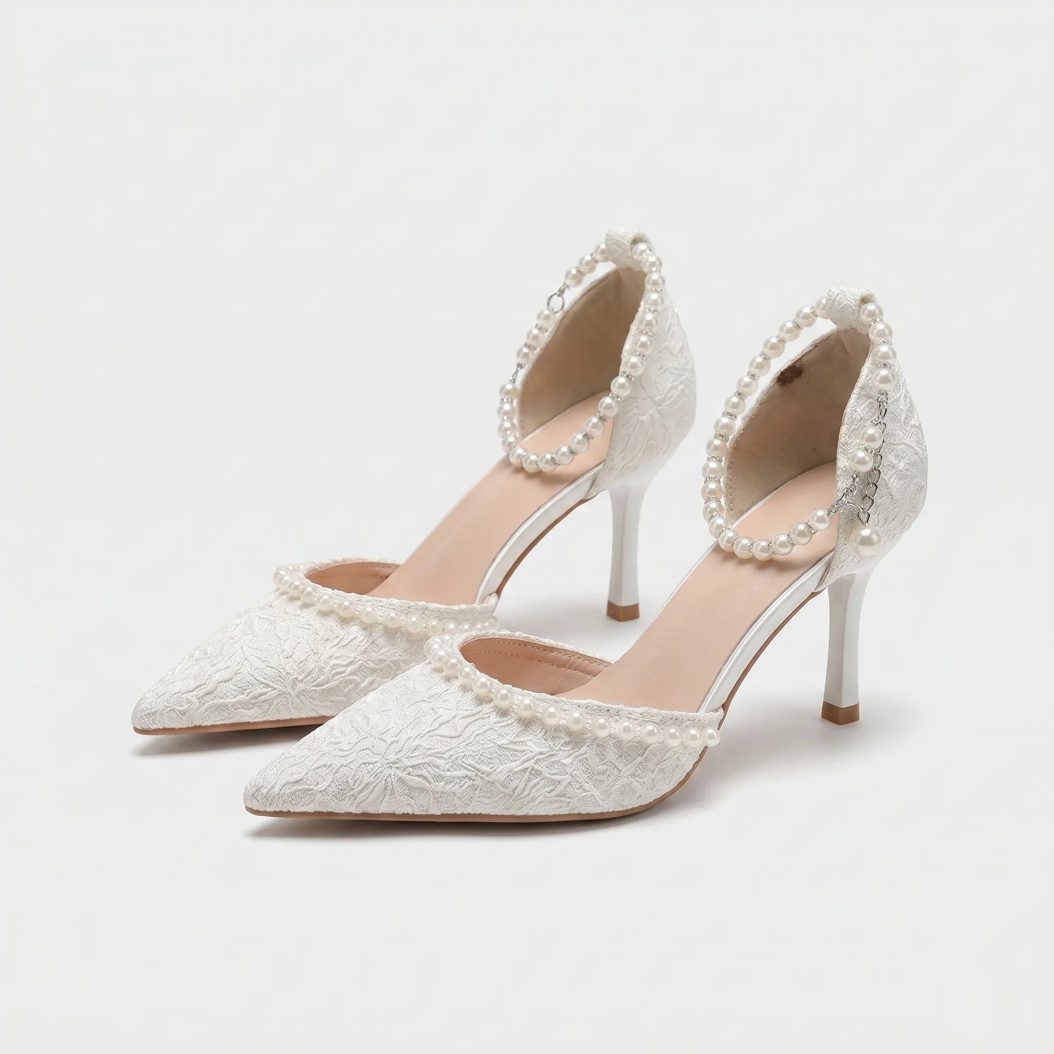 Witte Pumps Met Naaldhak | Navando