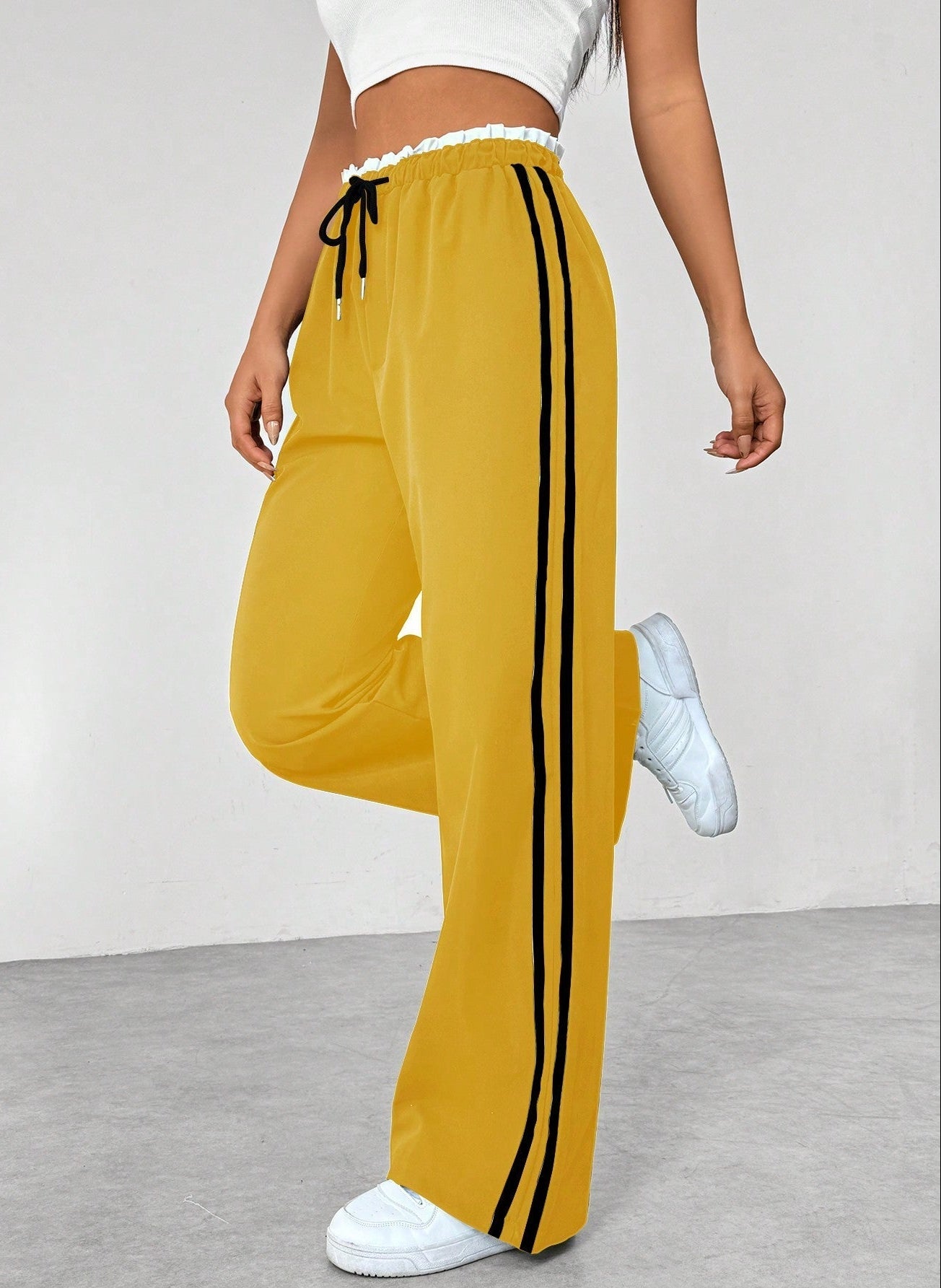 Yara - Trendy Sportieve Wide-Leg Broek 5