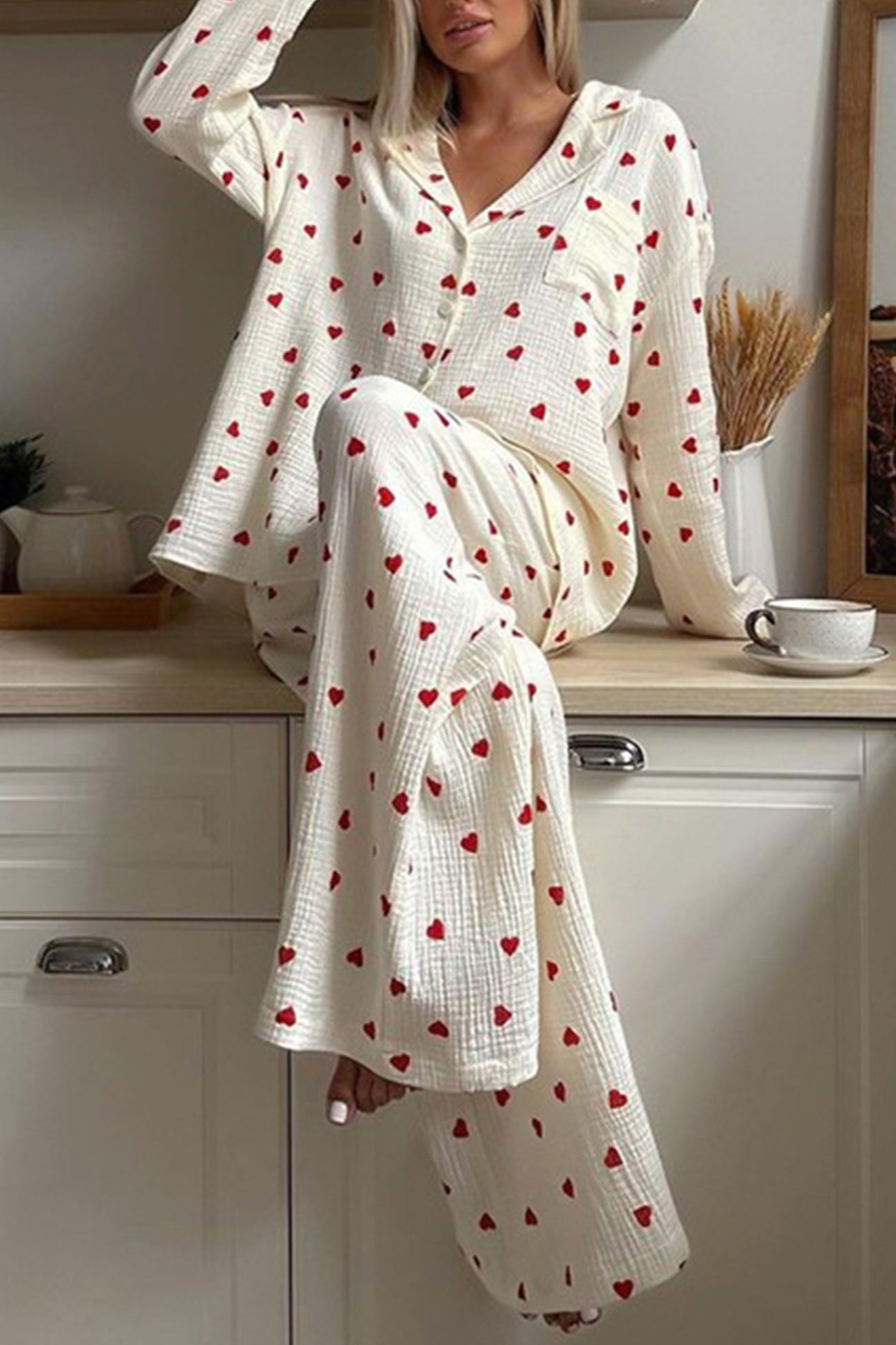 Pyjama_Set_Tweedelig_Hartjes_Comfortabel_Dames_Lange_Mouw_Victoria_Mae
