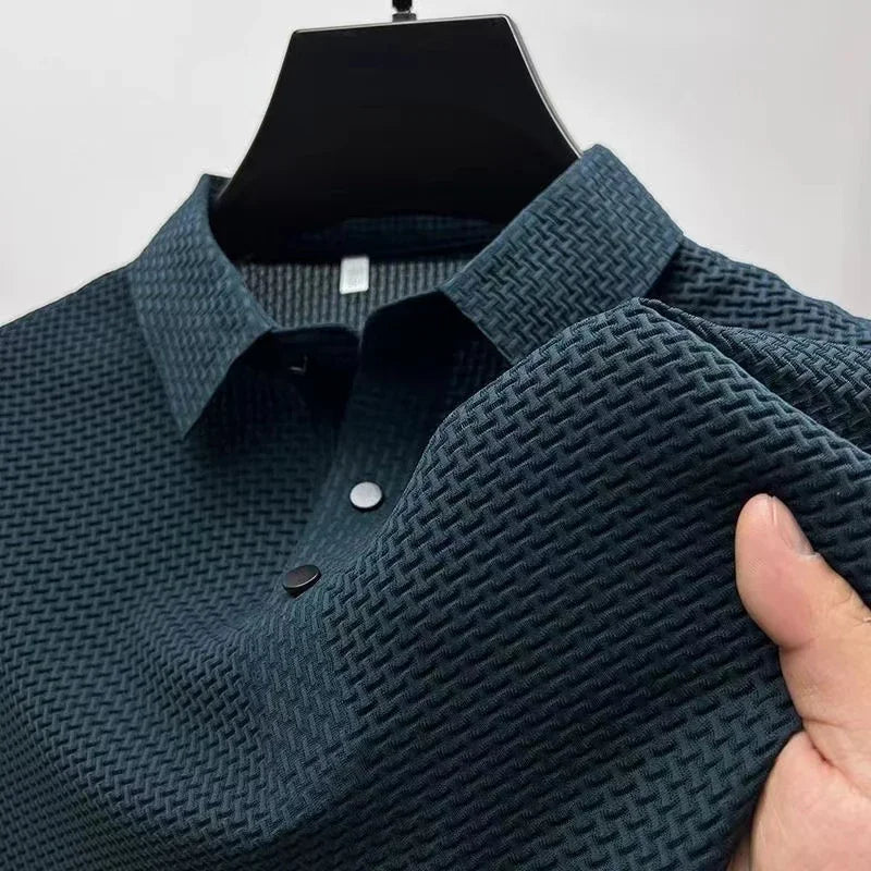 Zakelijk | Korte mouwen poloshirt met motief van ademend polyester 0