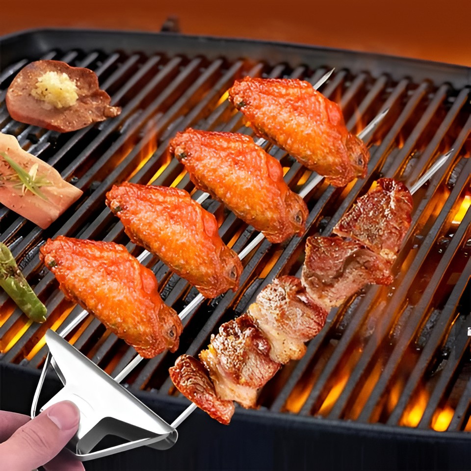 Zilverkleurige Multi-Prong Bbq Spies | Navando