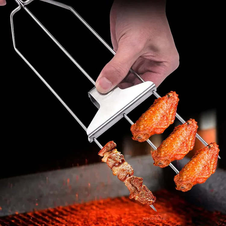 Zilverkleurige Multi-Prong Bbq Spies | Navando