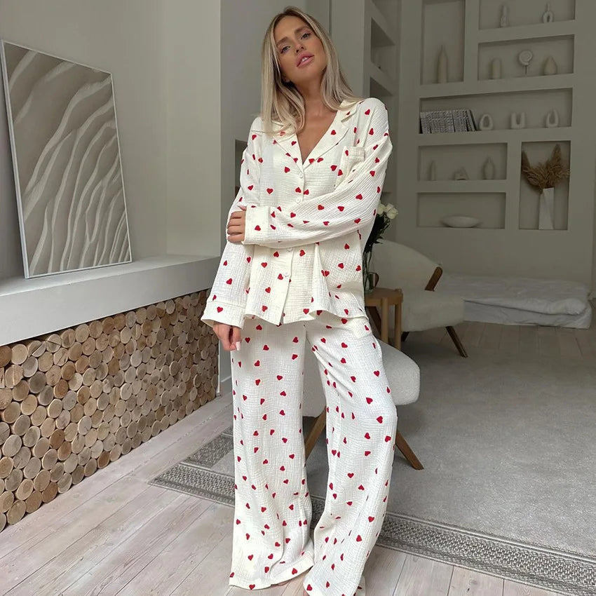 Zomer collectie | Hart print pyjama set 0