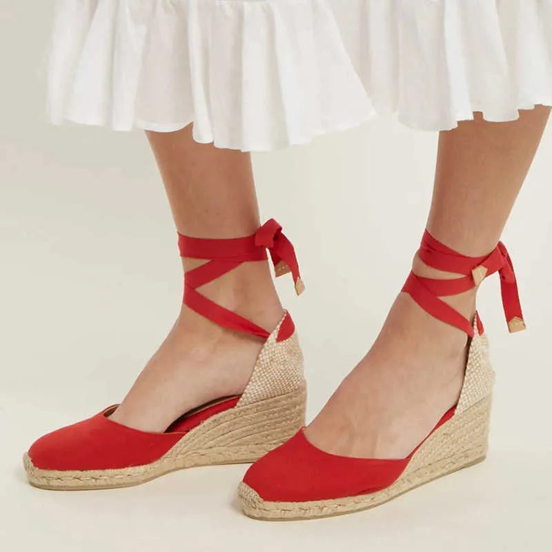 Zomerse Espadrille Met Verhoogde Sleehak | Navando