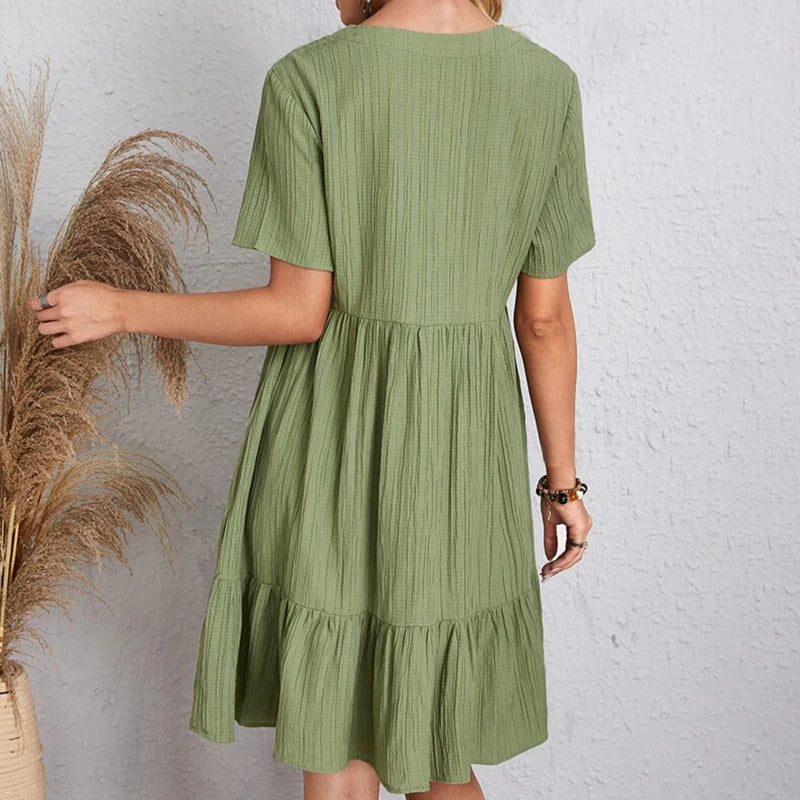 Zomerse Jurk Met Korte Mouwen | Navando