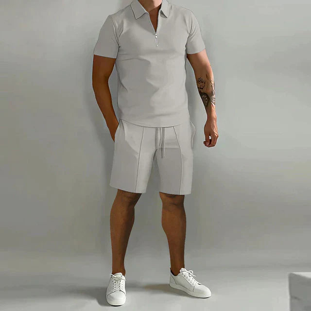 Zomerse polo en shorts set | Verfijnde polo met moderne snit en comfortabele shorts 0