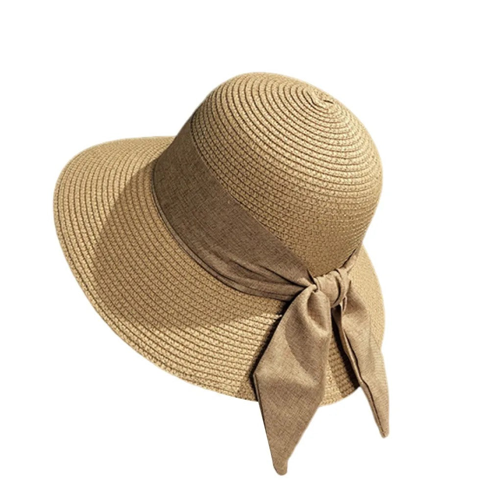 Zonnehoed Dames - Elegante Strohoed met Strik - UV-Bescherming | Navando