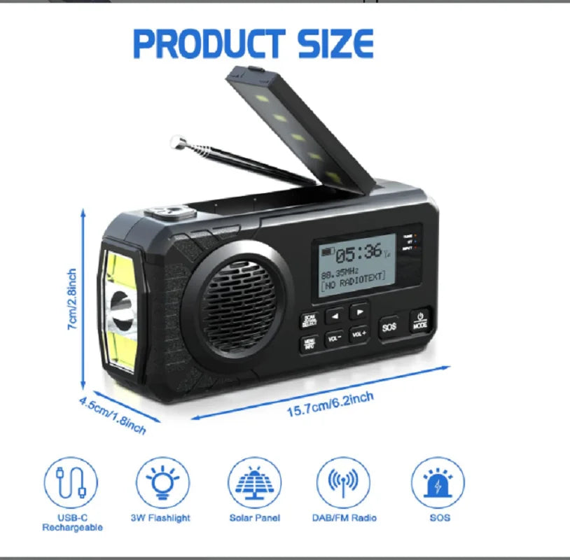 Zonneradio | DAB+ en FM met Bluetooth en powerbankfunctie 1