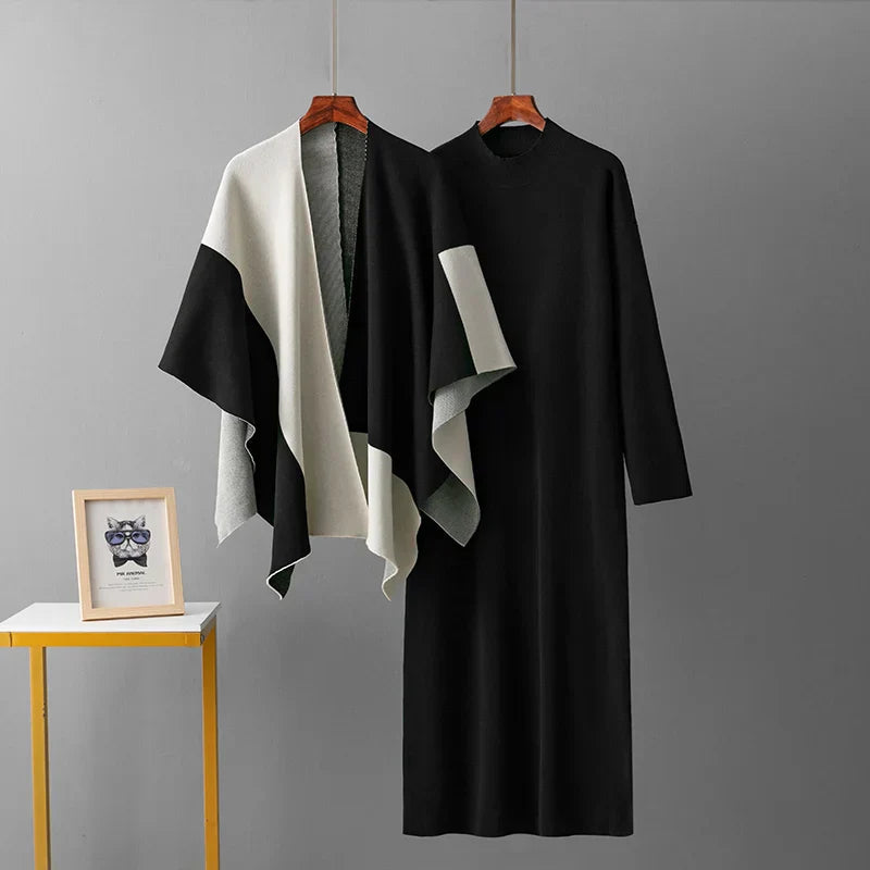 Zoviska | Gebreide jurk en vest set 3