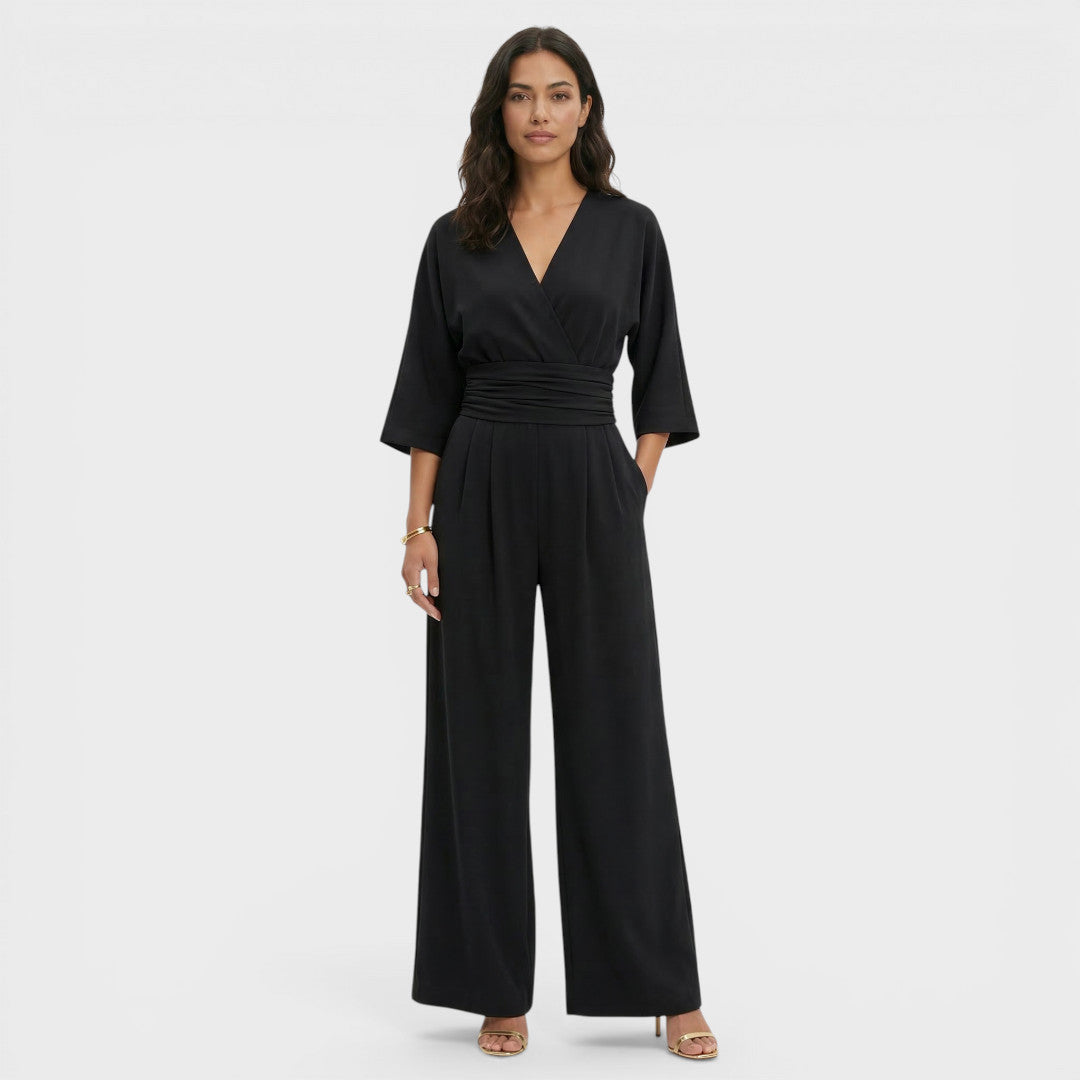 Zoviska | Hoge taille jumpsuit met wijde pijpen 3
