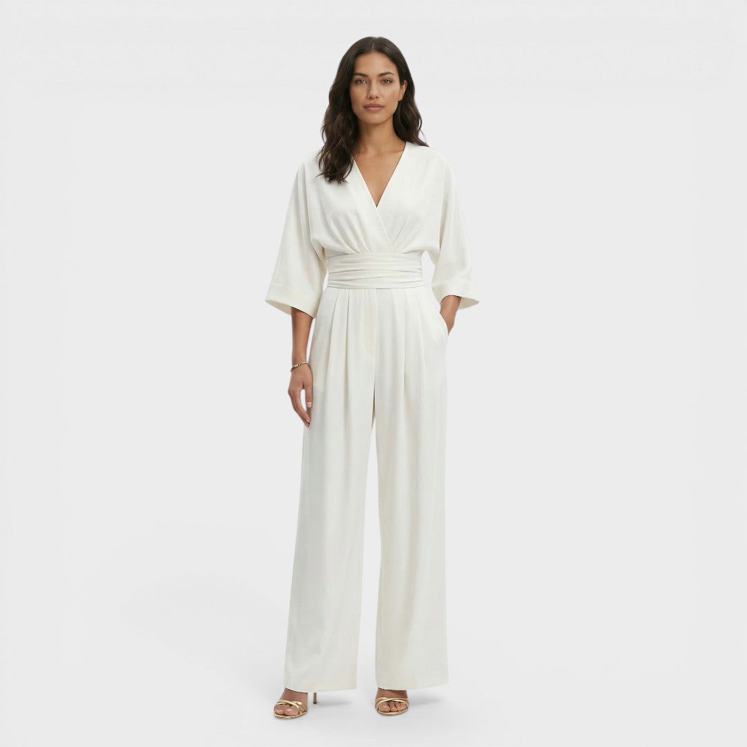 Zoviska | Hoge taille jumpsuit met wijde pijpen 4