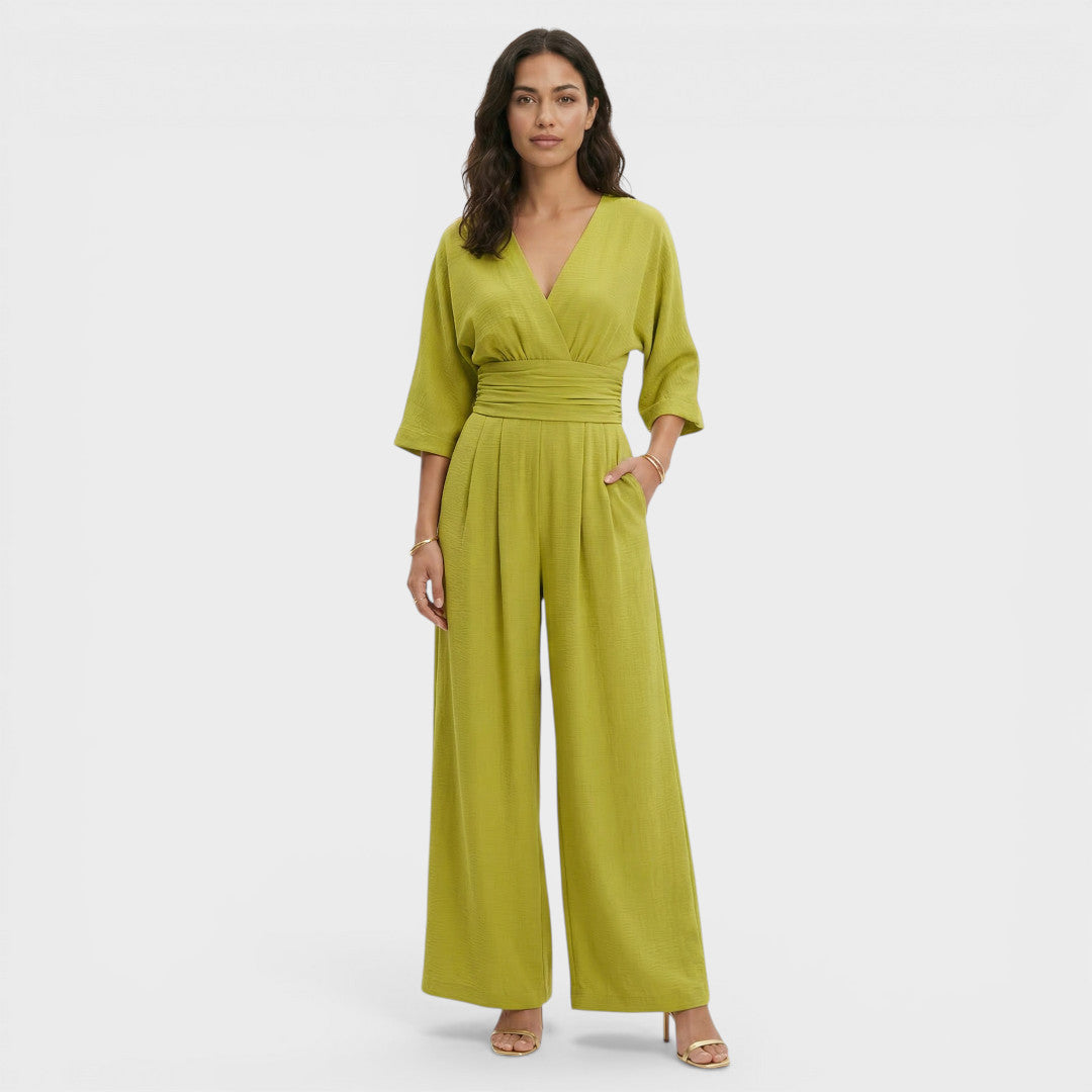 Zoviska | Hoge taille jumpsuit met wijde pijpen 5